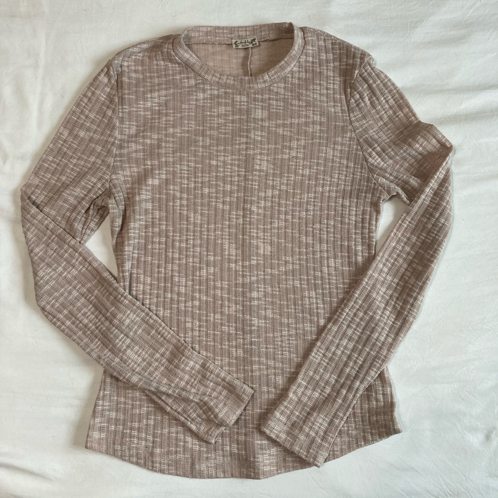 Free People Mockneck Semi Sheer Cream Top Small